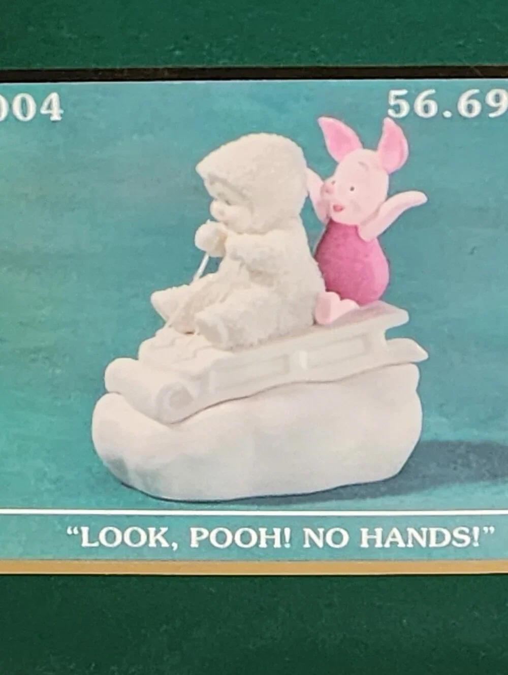 Disney Department 56 Trinket Box Snowbabies Look POOH  NO Hands ~ Figurine 2004